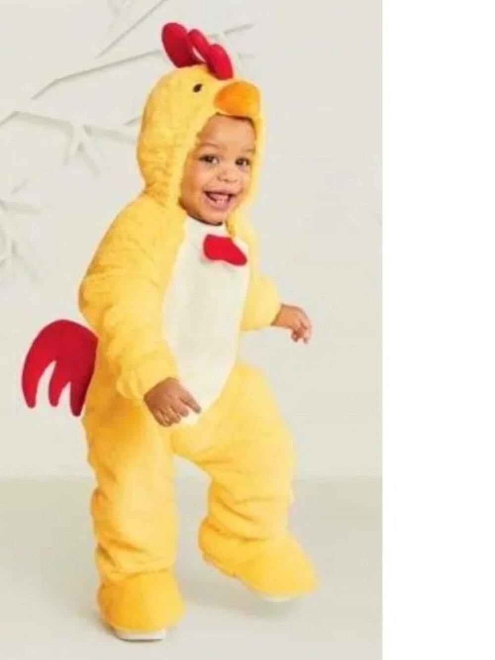 Chicken Halloween Costume 0/6 mths 1 Pc Yellow Plush Hooded Jumpsuit Baby Unisex
